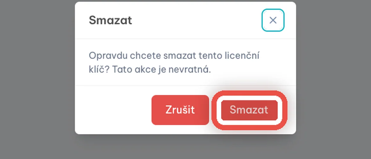 Zblízka: Potvrďte smazání