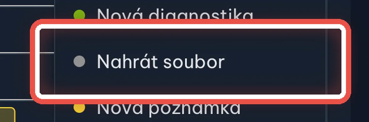 Detail — Vyberte Nahrát soubor