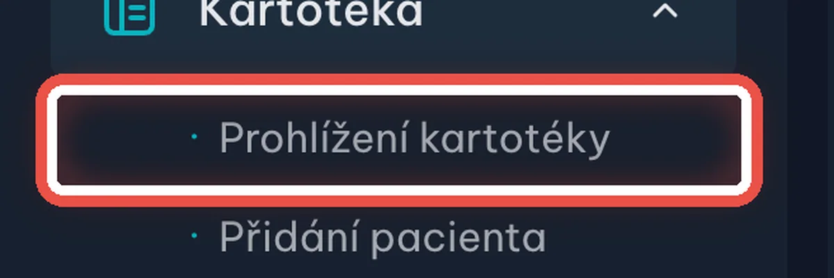 Otevřete kartotéku — zvětšené místo, kam se dívat