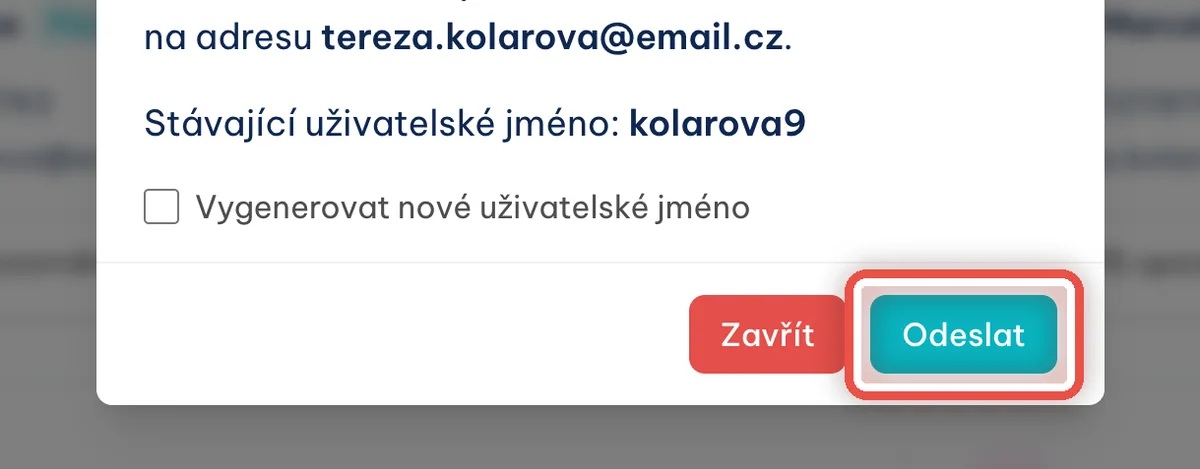 Detail — Odešlete e-mail