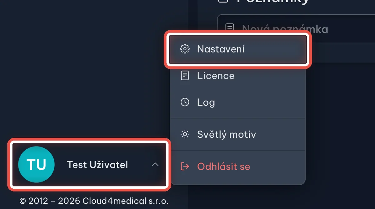Detail — Kde v LOGOPADu otevřete Nastavení