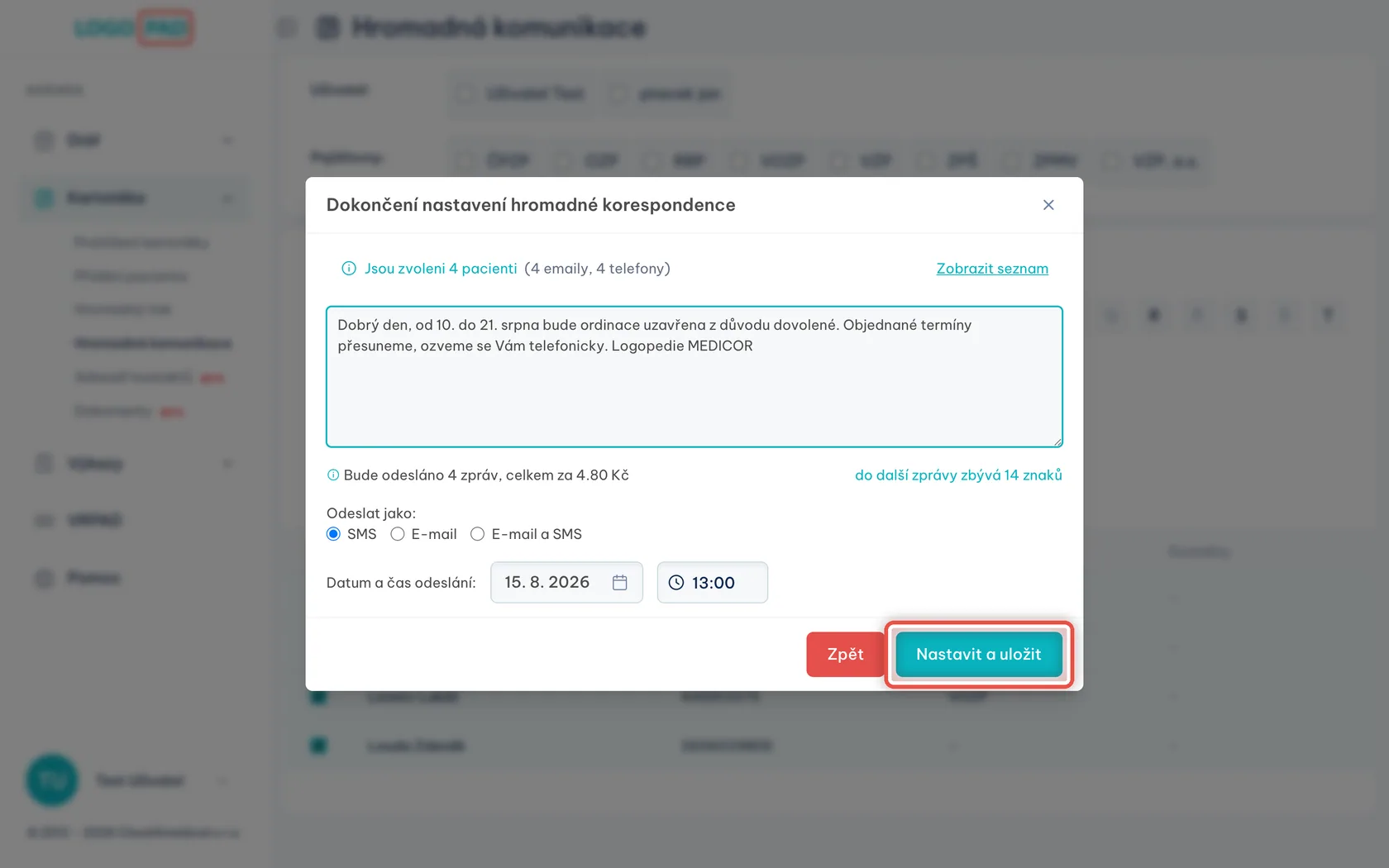 Snímek obrazovky ke kroku 17: Uložte zprávu
