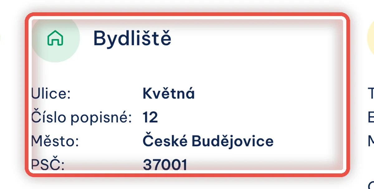 Část Bydliště — zvětšené místo, kam se dívat