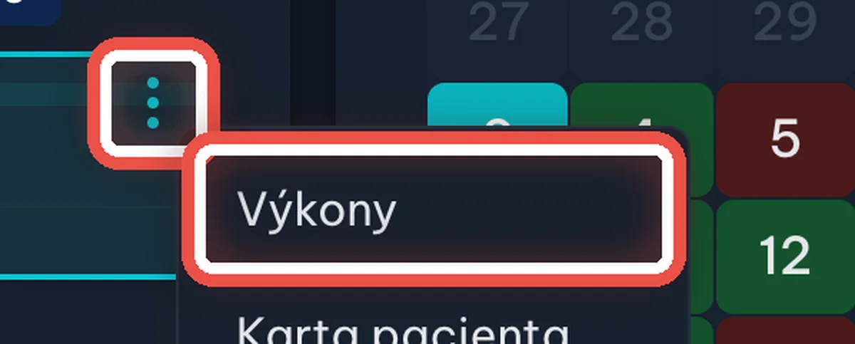 Detail — Otevřete výkony u návštěvy