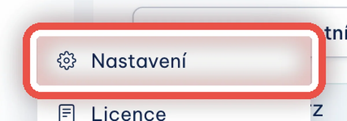 Detail — Otevřete Nastavení
