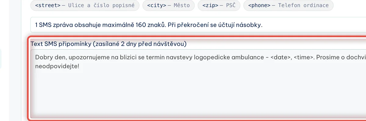 Detail — Napište text připomínky