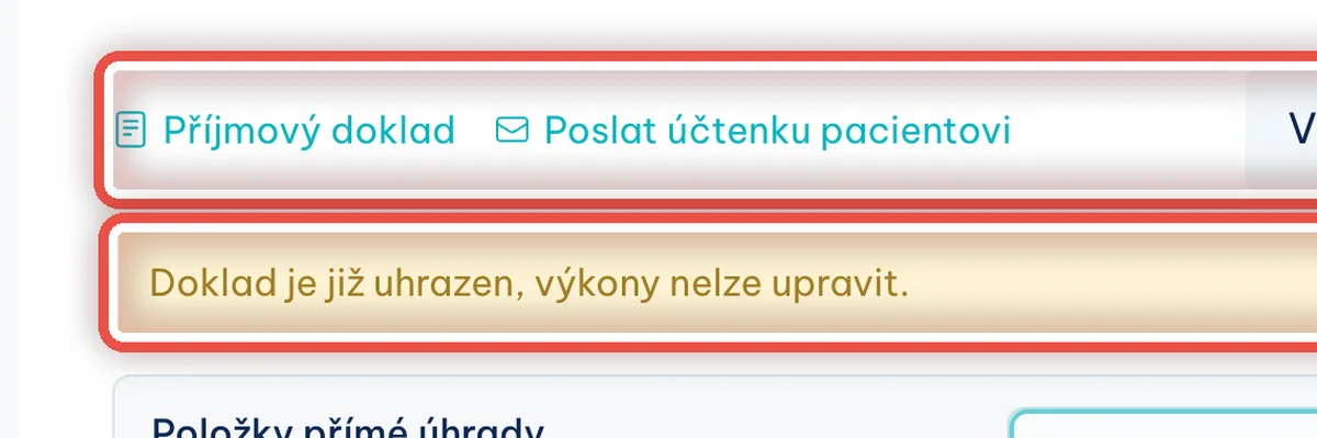 Detail — Doklad je vystavený