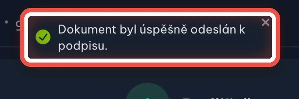 Detail — Dokument je odeslaný