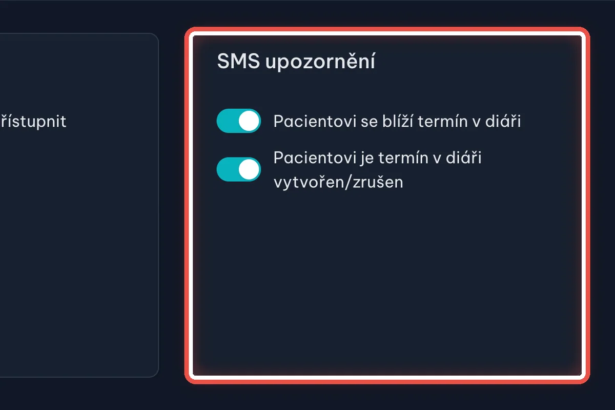 Detail — Najděte kartu SMS upozornění