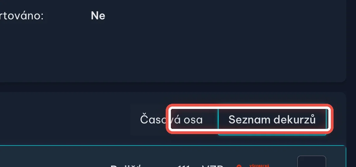 Detail — Třetí cesta: seznam dekurzů