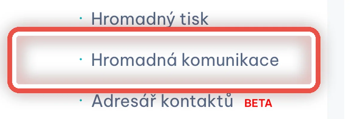 Detail — Otevřete hromadnou komunikaci
