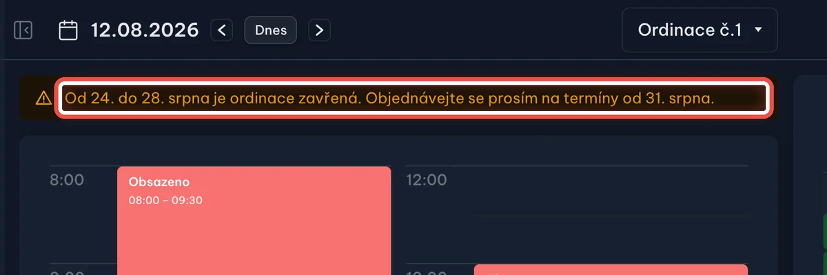 Detail — Žlutý pruh je vzkaz od ordinace