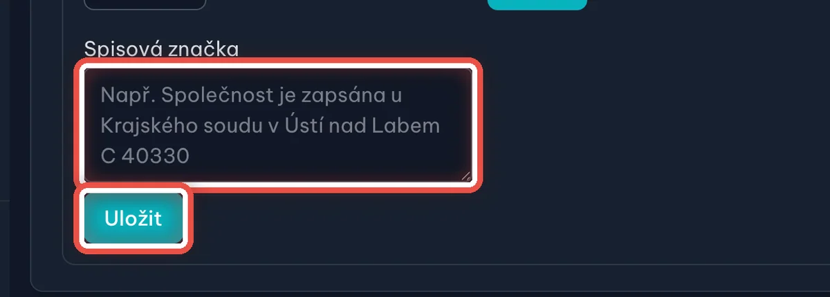 Detail — Doplňte spisovou značku