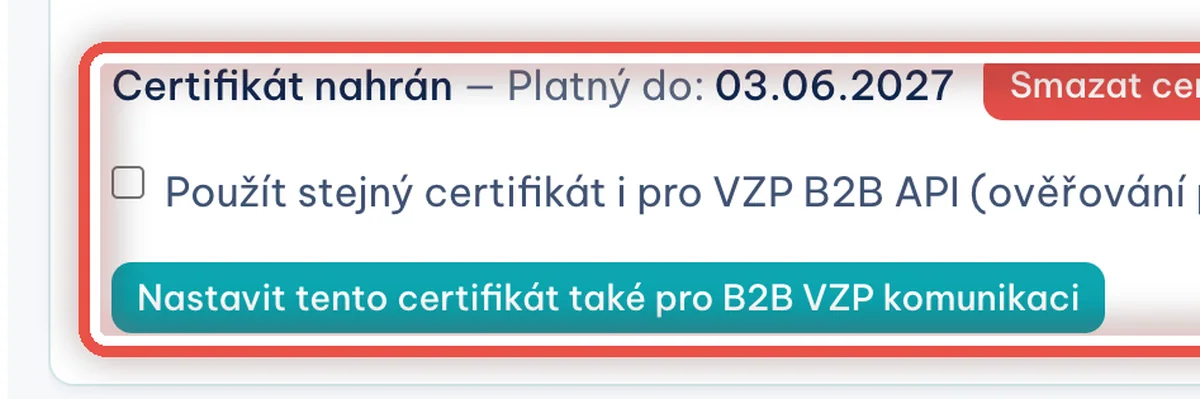 Detail — Nahrajte certifikát portálu pojišťovny