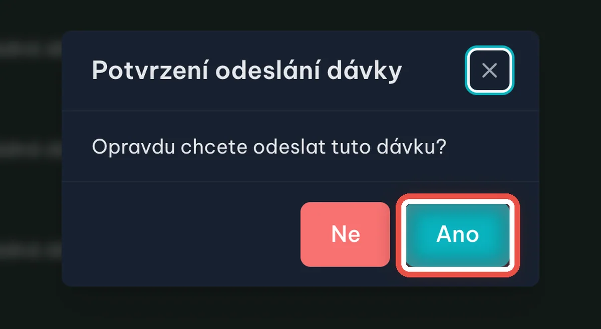 Detail — Potvrďte odeslání