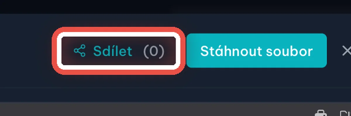 Detail — Klikněte na Sdílet