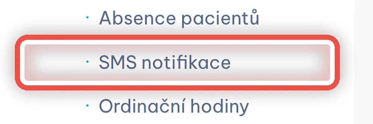 Detail — Klikněte na SMS notifikace