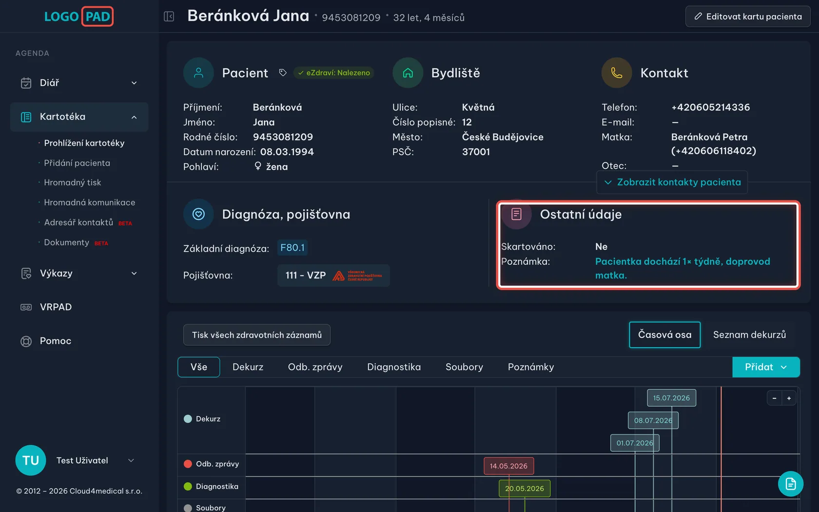 Ostatní údaje — snímek obrazovky programu, krok 14 z 27