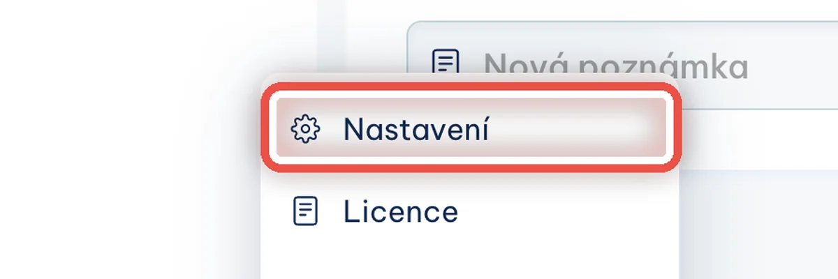 Detail — Otevřete Nastavení