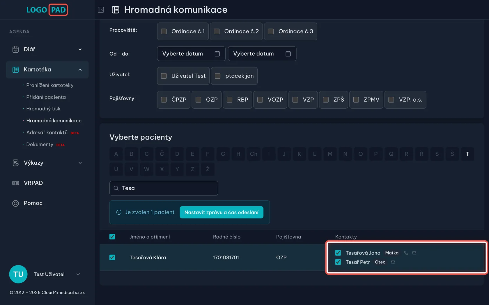 Snímek obrazovky ke kroku 8: Zkontrolujte, komu zpráva půjde